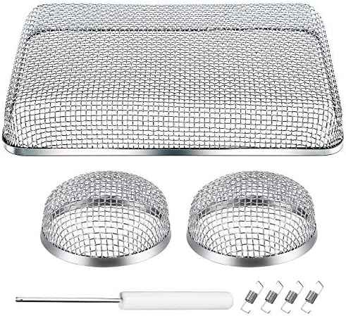 TOODOO 3 Pack Flying Insect Screen RV Furnace Vent Cover (2.8 Inch)(8.5 x 6 Inch) Stainless Steel Mesh with Installation Tool
