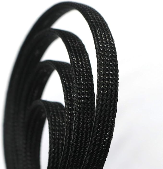 30ft PET Expandable Sleeving Wire Cable Sleeve (1/2", Black)