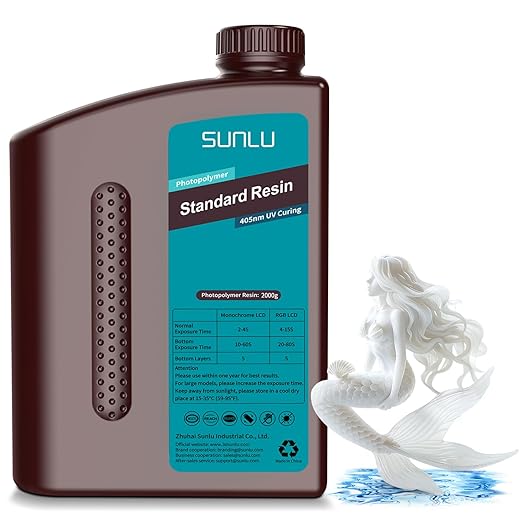 SUNLU 3D Printer Resin 2kg, Fast Curing Standard 3D Resin