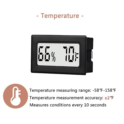 6 Pack Mini Small Digital Hygrometer Thermometer Indoor Temperature and Humidity Meter Gauge with Temp Humidity Sensor Monitor Fahrenheit (℉) for Jars,Home,Room
