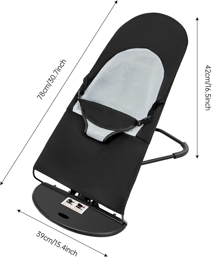 Pet Rocking Chair, Portable Foldable Pet Rocker Bed with 3-Level Height Adjustment, Pet Hammock for Small Dogs & Cats up to 33lbs, Breathable Mesh Hanging Bed with Safety Buckle (Black)