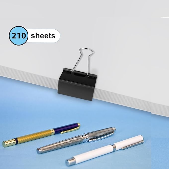 Ufmarine Extra Large Binder Clips 2 inch, (10 Pcs) Big Paper Clips for Office