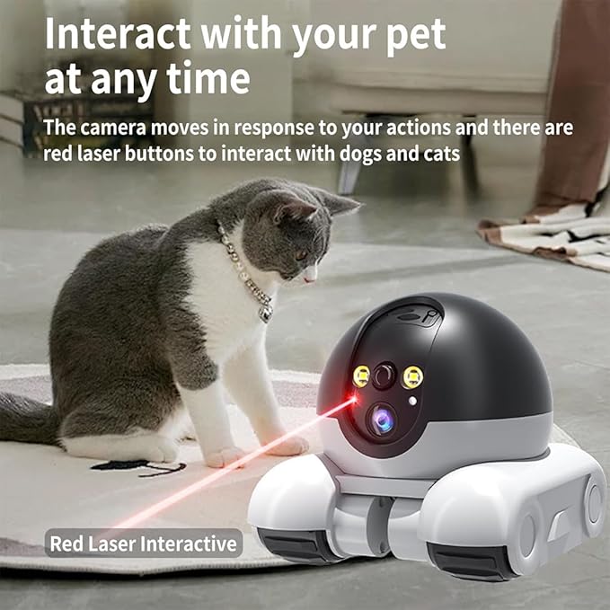 Pet Cameras Indoor with Phone App, 1080p Dual Lens, P 360°/T 90° Rotation Monitoring, 2-Way Talk, Night Vision, Motion Detection, Video Recording (4G, 128GB)