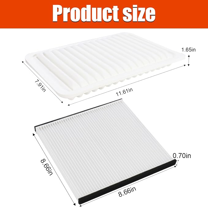 Engine and Cabin Air Filter 17801-20040 87139-33010 Replacement
