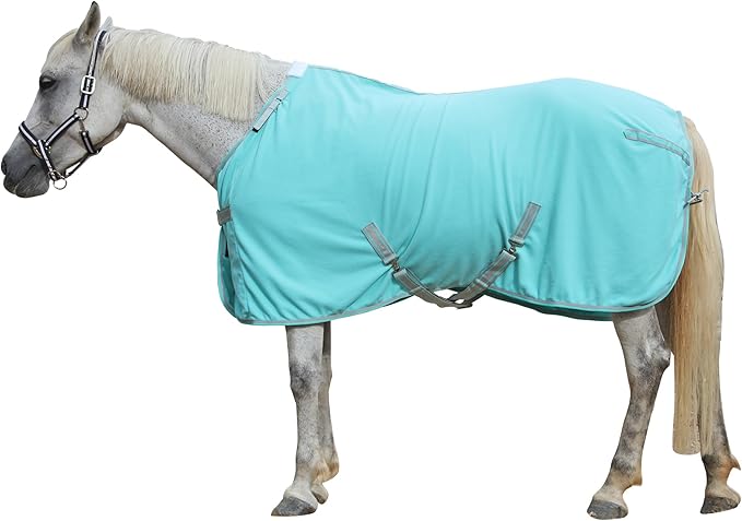 Horse Fleece Cooler, Blanket Liner - 300g Anti-Pilling Fleece, Moisture-Wicking, Cooling & Drying for Post-Workout, Bath & Travel, Prevent Overheating & Chilling Mintgreen 84