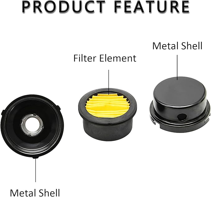 Pack of 2 1/2" Thread Male Thread Diameter 20mm Air Compressor Silencer Filter