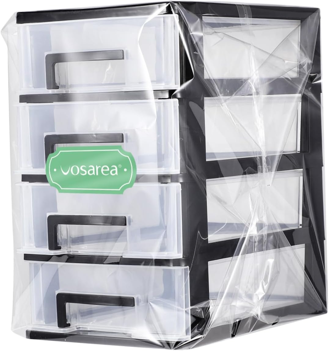 SEWACC 4 Layer Plastic Drawers, Desktop Organizer with Transparent Drawers