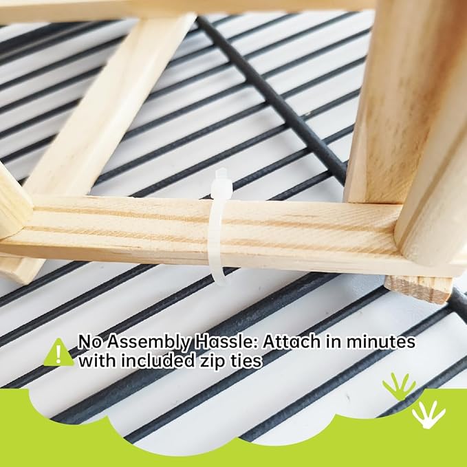 Wooden Rat Climbing Toys for Pet Rats - Natural Cage Accessories,Climbing Ladder,Hanging Enrichment Toys for Fancy Rats,Fun & Safe Play & Chew Activities,L