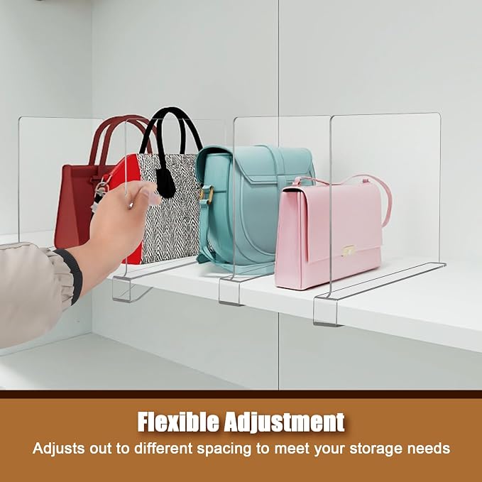 6 Pack Clear Acrylic Shelf Dividers
