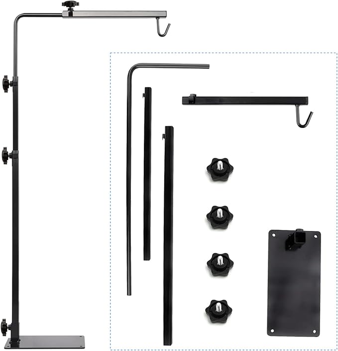 Reptile Lamp Stand – Adjustable Height Heat Lamp Holder for Terrariums & Tanks – Sturdy Metal Clamp & Riser for Bearded Dragon, Turtle, Snake Tank Accessories, 35 Inches