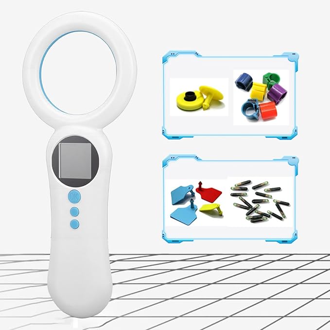 Pet Microchip Scanner, 500 Records Data Storage EMID Pet Microchip Reader, Rechargeable Chip ID Scanner Support for FDX - B Chips 134.2kHz 125kHz