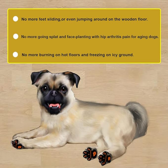 Dog Paw Pads Anti-Slip Grips,Dog Paw Protectors for Senior Dogs on Hot Pavement,Provides Traction to Keep Them from Slipping on Smooth Floors 20 sets-80 Pads Multicolor XL