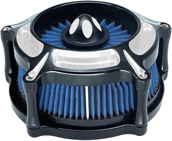 Motorcycle Air Filter Turbine Intake Cleaner Kit Cnc Cut Chrome