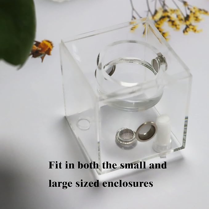 2Pcs Jumping Spider Feeding Dish, Magnetic Tiny Food Dishes Water Dish for Jumping Spider, Tarantula and Other Small Pets,Transparent