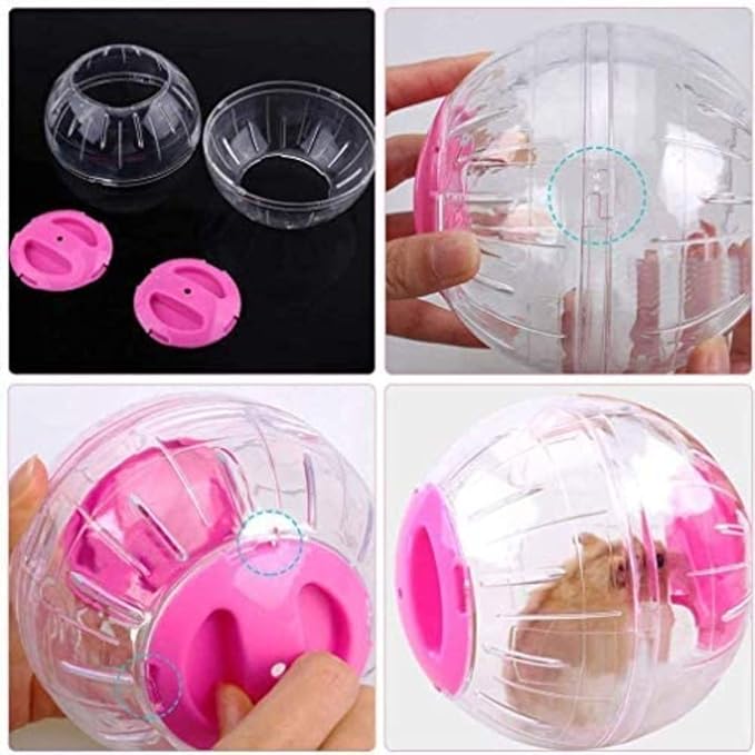 Mini New Cute Dwarf Hamster Running Ball 4.72 Inches Crystal Ball for Hamsters Small Silent Exercise Wheel Cage Accessories for Hamsters Less Than 4 inches 10 cm in Length (Blue)