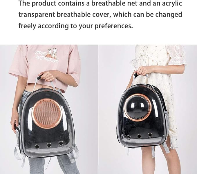 Pet Space Capsule Backpack, Small Medium Cat Puppy Dog Carrier, Transparent Breathable Heat Proof, Pet Carrier for Travel Hiking Walking Camping, Pink