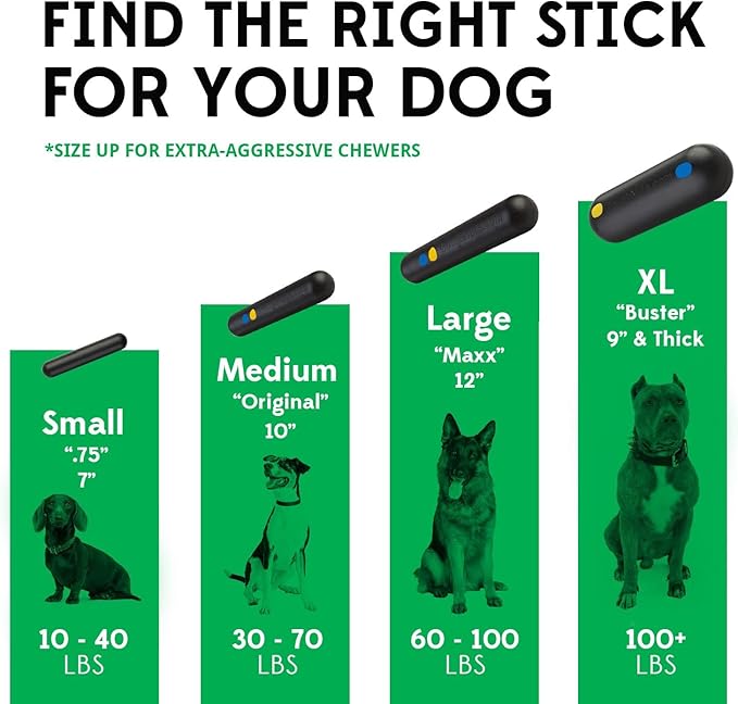 Goughnuts — Dog Toys for Aggressive Chewers | Virtually Indestructible Dog Toys for Breeds Such as Pit Bulls and German Shepherds | Heavy Duty Rubber Stick Toy | Extra Large