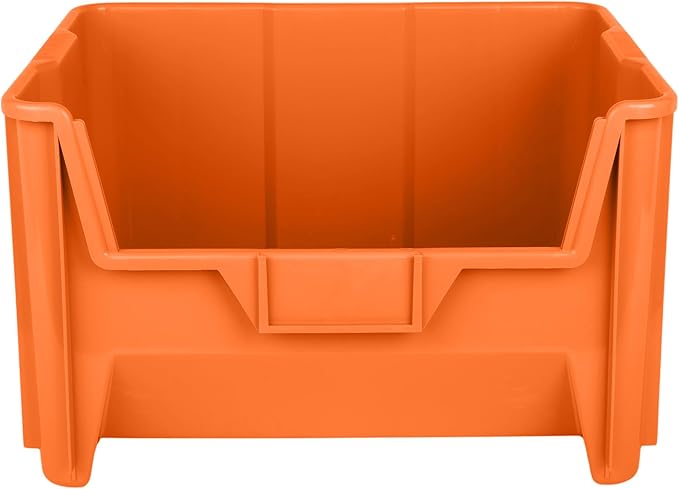 Hudson Exchange 20" x 15" x 12.5" (54 Pack) Plastic Giant Stackable Hopper Bin Container, Orange