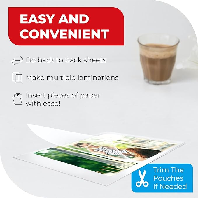 5MIL Thermal Laminating Sheets (125 Count) Photo, Card, Notecard, ID Badge, and Business Card Sizes, Dry-Erase Friendly Laminating Pouches, Compatible with Laminators, Crystal Clear Laminated Finish