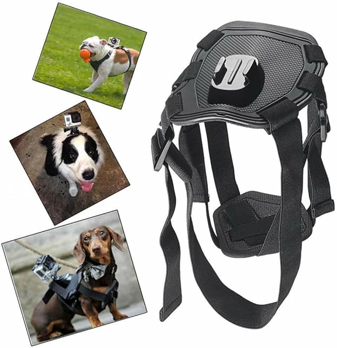 Dog Harness for Gopro, with 2 Mouting Base,Soft Adjustable for Small Medium and Large Dogs for Gopro 12 11 10 9 8 7 6 5 4 3, for DJI Osmo Pocket Camera and Insta360
