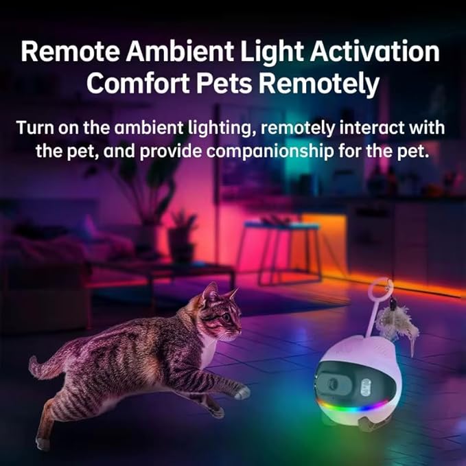 LeHo Smart Pet Robot Camera, 1080p HD Wi-Fi, Whole-House Mobility Pet Monitoring Camera, 2-Way Audio, Motion Detection, Night Vision, App Control, and Rechargeable Battery for Dogs & Cats