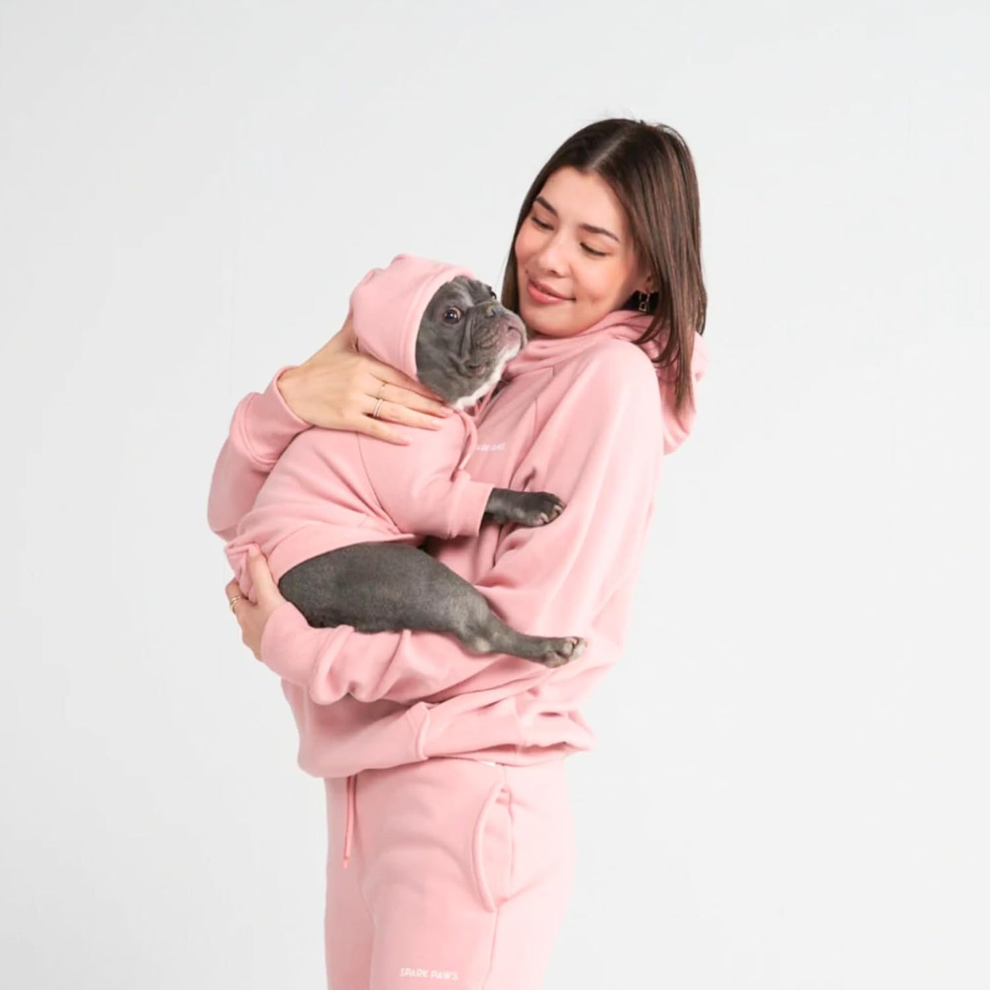Spark Paws Dog Hoodie – Premium Dog Sweater for Small, Medium, and Large Dogs | Warm Outfits for French Bulldogs, Pitbull, Puppy, Winter Jacket Alternative - Dusty Pink - M
