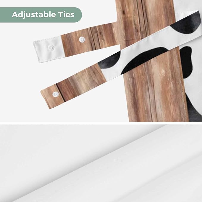Cow Printed Tie Up Valance Curtains