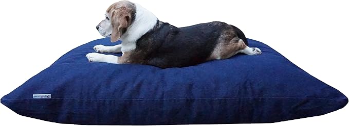 Dogbed4less Shredded Memory Foam Pillow Dog Bed with Waterproof Liner and Machine Washable Cover (Blue Denim, Large 48"X29")