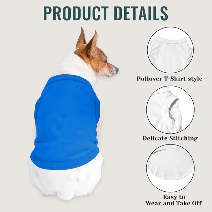 Custom Dog Shirt Pet Clothes Breathable Shirts for Small to Large Dogs Customized Name Logo Photo Puppy Outfits Personalized Sleeveless Vest Pets Apparel Blue, M