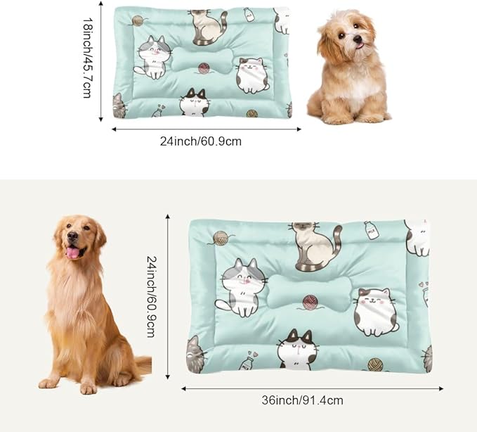 Comfy Dog Crate Mat with Anti-Slip Bottom, Cute Cats Dog Rug Puppy Crate Pads Flat Bed Cozy Puppy Mat for Indoor& Outdoor Sofa Cars, Machine Washable 24 X 36 Inch