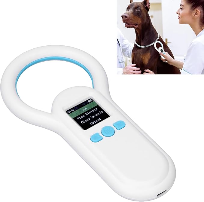 Pet Microchip Scanner, 500 Records Storage, 134.2Khz Reader, 1.44 Inch TFT Screen, ISO 11784/11785 FDX B Compatible, for Animal Dog Identification