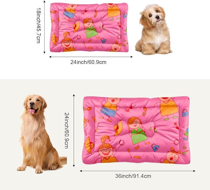 Cozy Cat Bed with Anti-Slip Bottom, Cute Girls Things for Dogs Kennel Pad Dog Bed for Camping Comfy Crate Mat Indoor& Outdoor Sofa Cars, Machine Washable 24 X 18 Inch