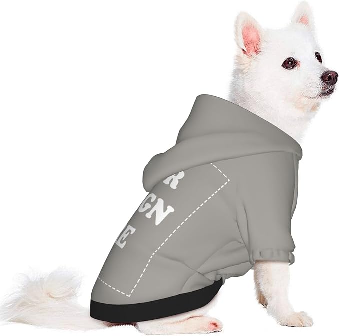Personalized Chihuahua Dog Hoodie, Custom Pet Warm Sweatshirt Costume with Name Number Photo, Customize ID Clothes for Pupppy Kitten Dogs Cats, Grey, XXS