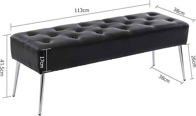 DUHOME Button-Tufted Ottoman Bench, Upholstered Bedroom Benches Footrest Stool