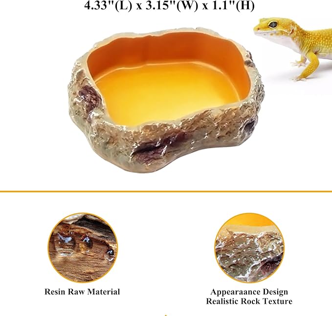 Reptile Bowl Set Includes Reptile Food Dish,Reptile Water Dish,Reptile Feeding Tongs,Long Tweezers for Terrarium,for Leopard Gecko,Frog,Bearded Dragon,Snake,Tortoise,Hermit Crab