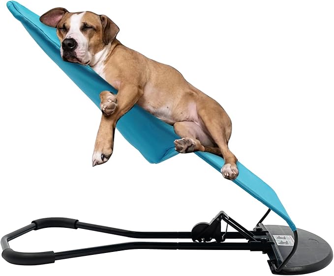 Pet Rocker Bed,Portable Pet Rocking Chair,Foldable Dog Bed,Washable Cat Cot,3-Position Height Adjustable for Cats Dogs up to 33 lbs (Blue)