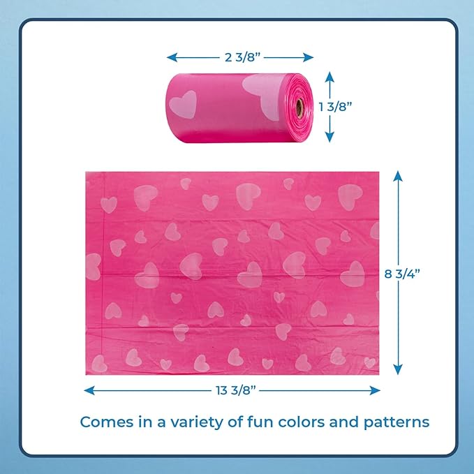 Best Pet Supplies Dog Poop Bags for Waste Refuse Cleanup, Doggy Roll Replacements for Outdoor Puppy Walking and Travel, Leak Proof and Tear Resistant, Thick Plastic - Assorted, 240 Bags