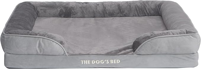 The Dog’s Bed Replacement Outer Cover & Bolster for Standard Foam Beds, Flannel Fabric, Silver Grey, XL