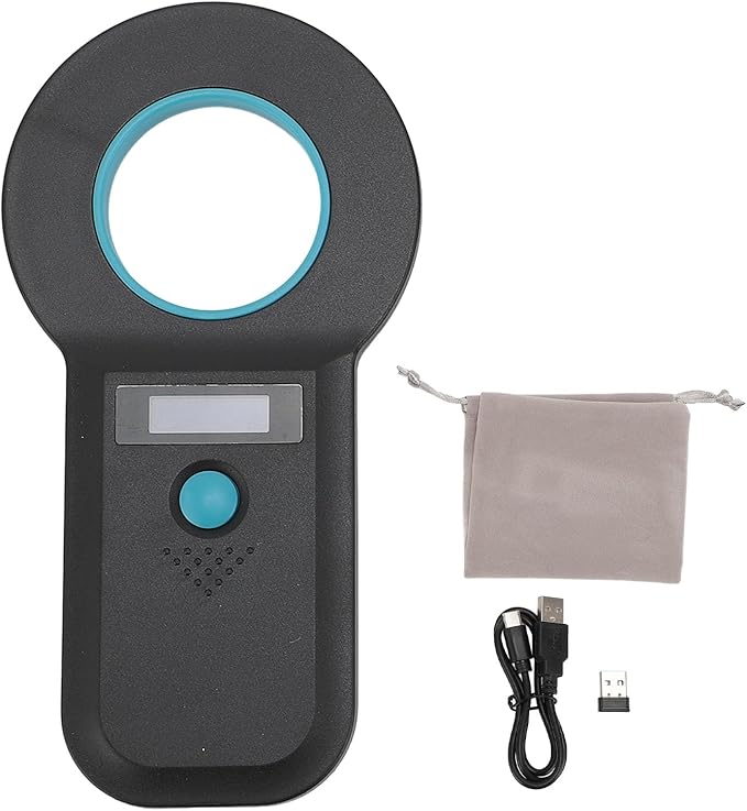 Pet Chip Scanner Animal Tag Reader USB Interface 15 Digits Microchip Recognizer for Cats Dogs 128 Data Storage Black The of Data Pet Efficient Help Reader Chip Effortlessly (Black)