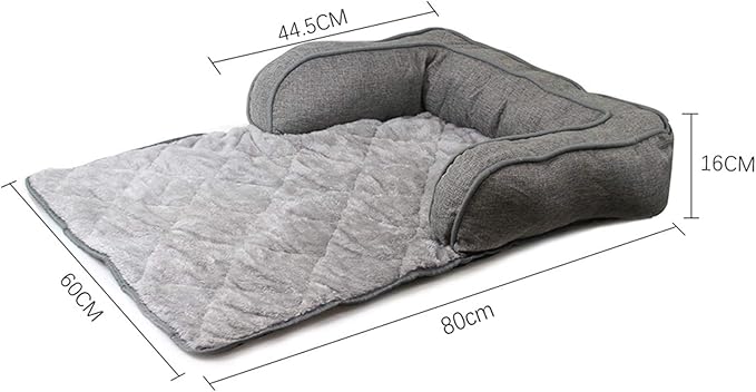 Pet Dog Bed Furniture Protector Cover Dog Couch Sofa Cushion Bed with 3-Sides Removable Cushions, Washable Collapsible Pet Blanket Mat Cave for Dog Cat and Other Animal