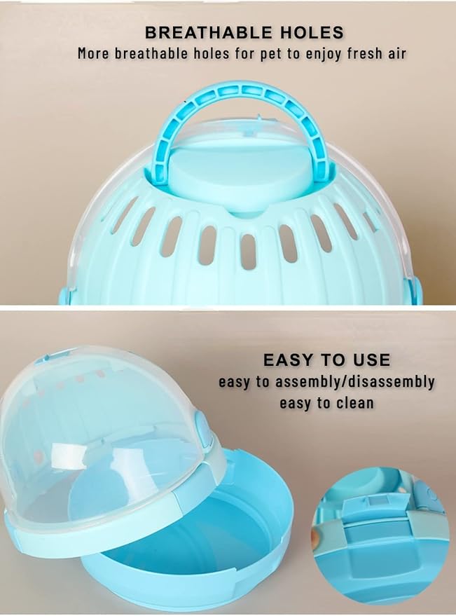 Bird Carrier with Handle - Parrot Carrier Lightweight Portable Pets Suitcase Transparent Breathable Cage for Small and Medium Birds Parrots Parakeet Cockatiels Conure Birds Accessories (Blue Haze)