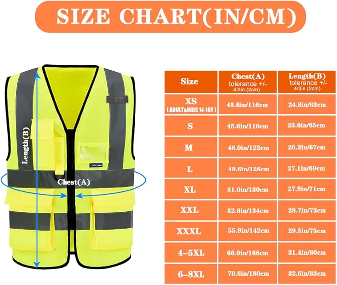 A-SAFETY Enhanced Visibility Safety Vest, Hi Viz 2 Band And Braces Waistcoat safe for Motorcycle, Running/Jogging, Bike/Bicycle Riding Outdoor Activities, Yellow