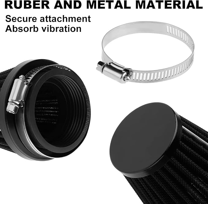Mtsooning 48mm Motorcycle Air Filter, Clamp-on Intake Pod Cleaner Filter