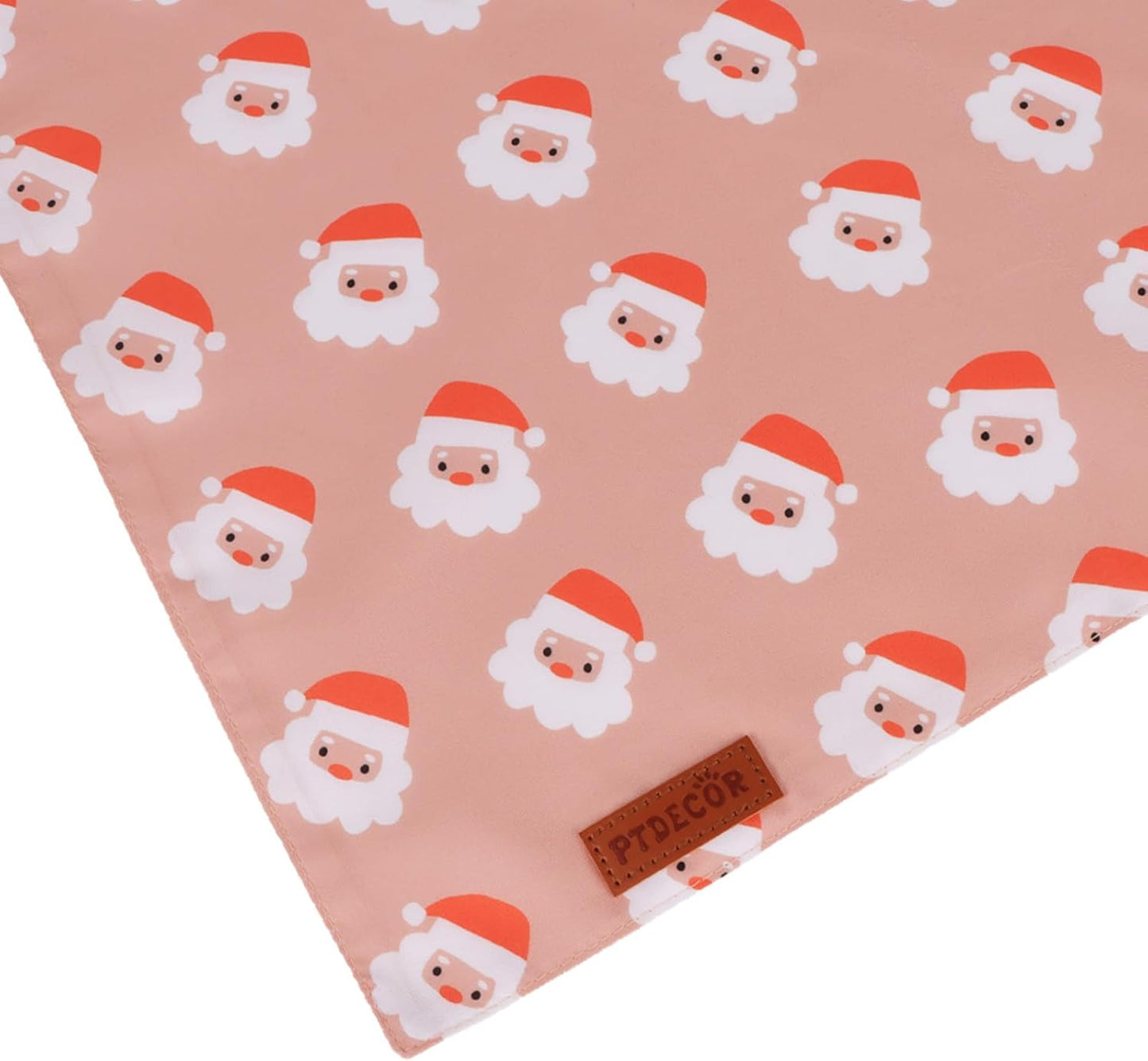 PTDECOR Christmas Dog Bandana, Santa and Snowman Design Reversible Holiday Pet Scarf, Premium Durable Fabric, Triangle Christmas Bandanas for Medium Large Dogs Pets (Large)