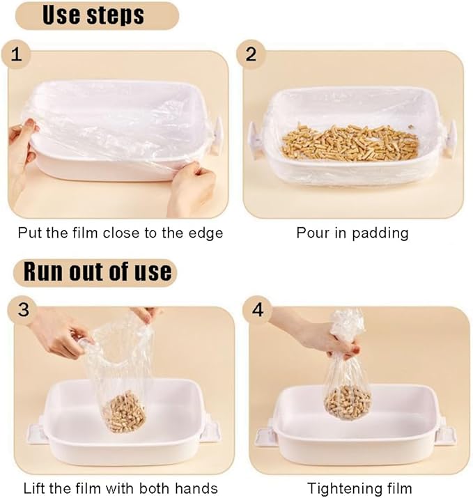 Disposable Rabbit Cage Liner Bag with Elastic,Portable Large Size Pet Litter Box Tidy Bags,Small Animal Universal Toilet Film for Bird Hamster Cat Hedgehog,50 Pieces