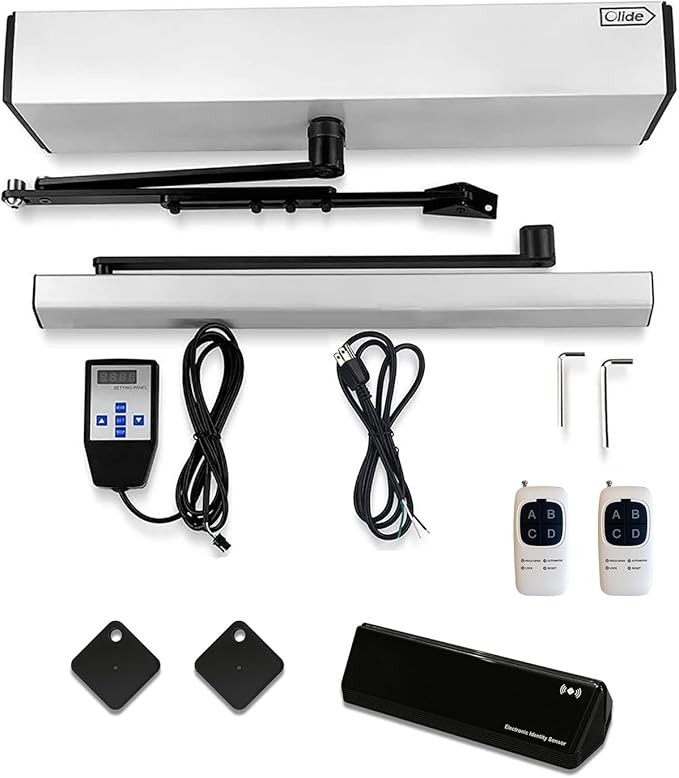 Olideauto Automatic Pet Door Opener with Smart RFID Tag Sensor for Pets,Silver Color Electric Automation Door Opener with Wireless RFID Tags for Cat,Dog