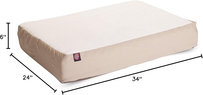 Majestic Pet 34x24x3 Inch Khaki Orthopedic Memory Foam Rectangle Dog Bed – Medium Size Crate Dog Bed for Dogs with Joint Pain, Arthritis – Durable Pet Mattress with Egg Crate Foam, Washable Cover