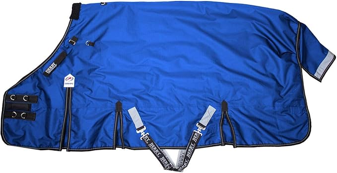 Derby Originals Nordic Tough 1200D Ripstop Waterproof Reflective Winter Horse Turnout Blanket 300g Heavy Weight, Royal Blue, 78"