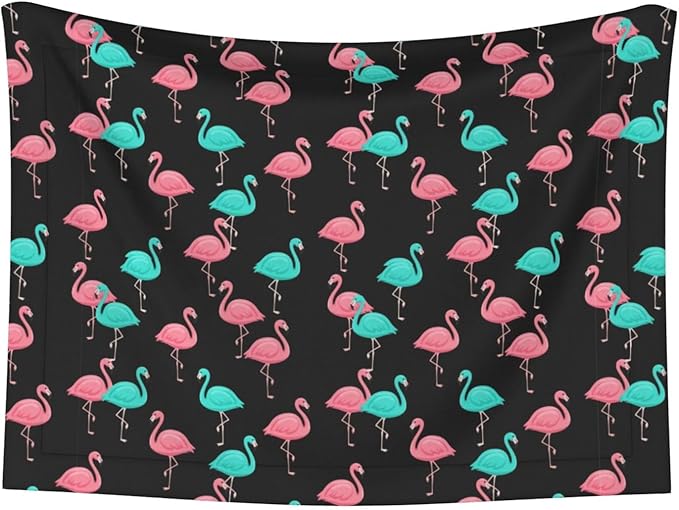 Double Sided Pet Bed Blanket for Added Cushion Warmth, Flamingo Pattern, Reversible Cover with Textured Dot Surface for Existing Beds Standalone Mat