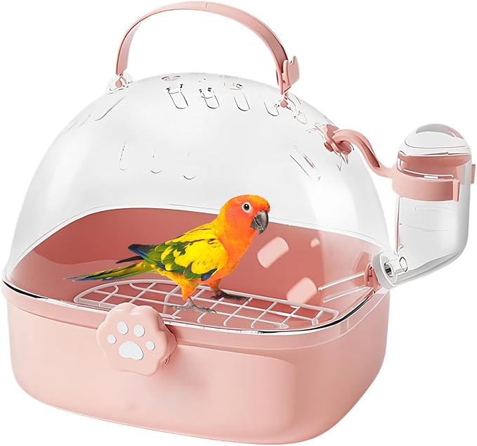 Bird Travel Carrier | Portable Hamster Cage with Water Bottle | Pet Bird Carrying Supplies Spacious Design for Sparrow Macaws Conures Chinchillas Budgies Cockatiels Parakeet Hedgehog